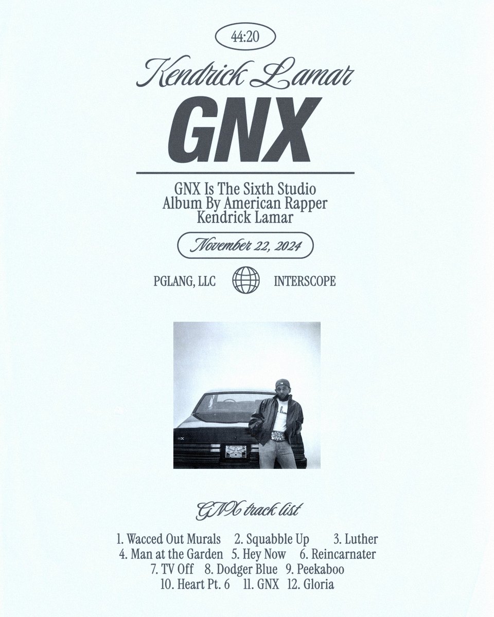 ShauryaVisuals's tweet image. GNX [Kendrick Lamar]