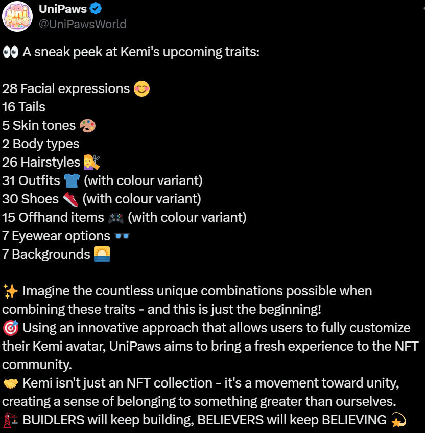 emmajonesonx's tweet photo. Have you noticed everyone is talking about $NYA, in 5 days (or less) The highly anticpated update is coming including Customizable Kemis gamified in the #anime ecosystem Unipaws World! 

With #NYA right now you can:
🎁try your luck with the Catgirl NFT mystery boxes 
😻build your farms with rare & above S3 Catgirls 
🛍️buy/sell/trade Catgirl NFTs on the marketplace
🌉bridge NYA & Catgirl NFTs between multiple chains 
https://t.co/U2n7Igybae

@nyaonearth @UniPawsWorld 
#NYAvember #Moonvember #Base, #Multichain #anime