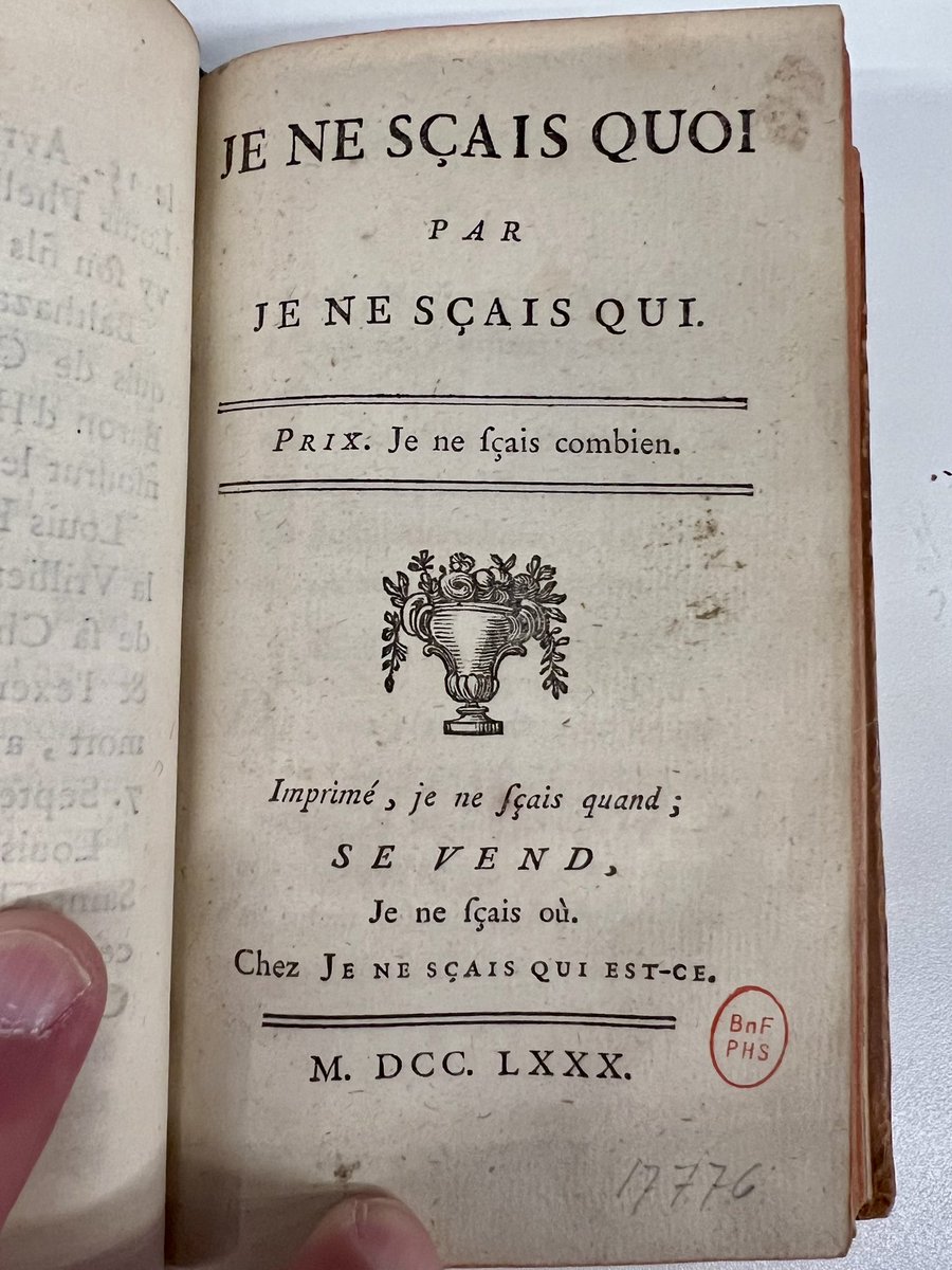 Et pour clore ce petit parcours dans les galanteries XVIIIe siècle, ceci ! 
En vrai cela parle de tout et de rien, en vers ou en prose, on ne sçait pas bien…
Mais la page de titre est fabuleuse !