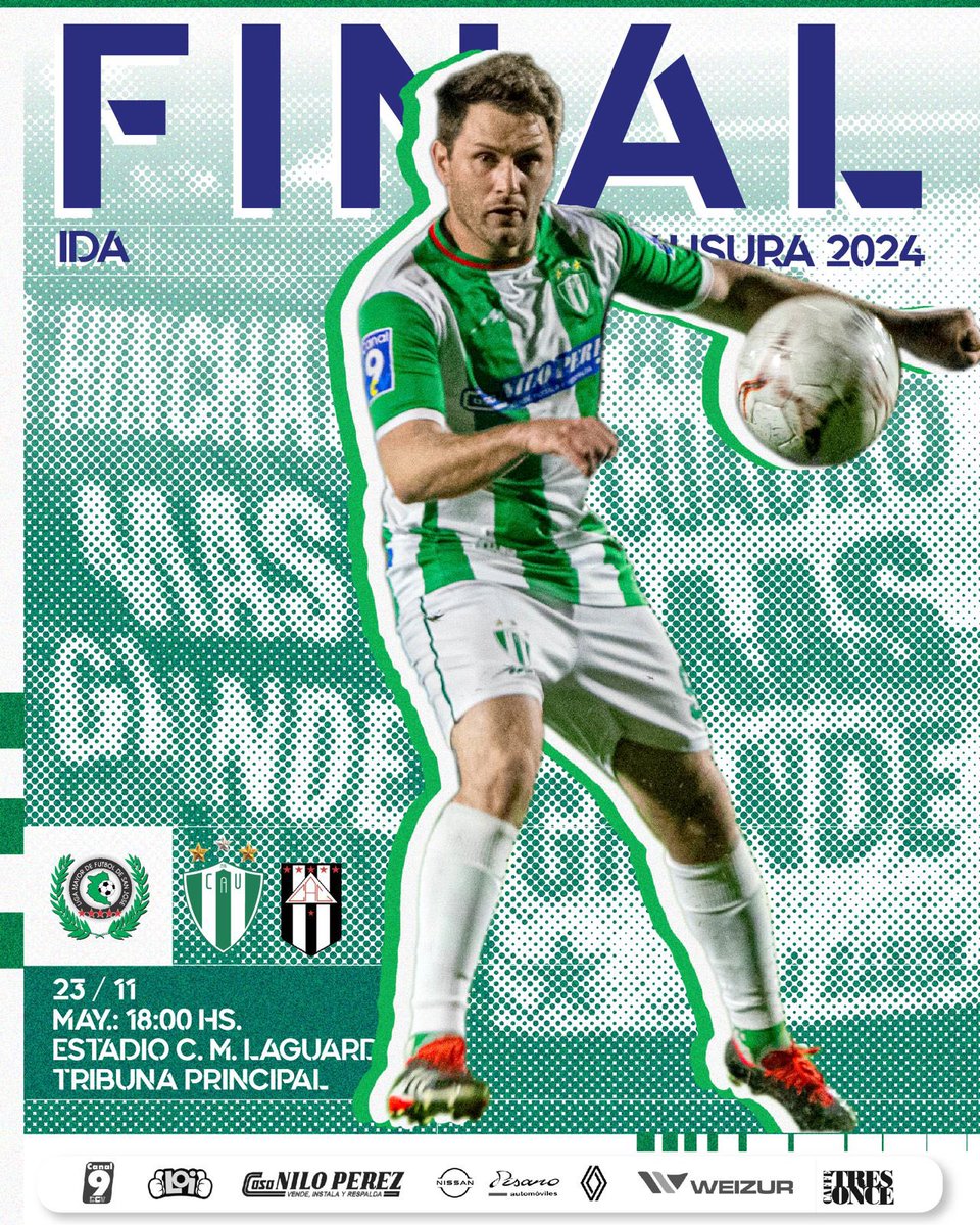 🫵🏼 ¡𝗛𝗢𝗬 𝗝𝗨𝗘𝗚𝗔 𝗨𝗡𝗜𝗩𝗘𝗥𝗦𝗔𝗟! 🟢⚪️

🆚 Central
🕕 18 hs
🏟️ Estadio Casto Martínez Laguarda

𝙈𝙚𝙯𝙘𝙡𝙖 𝙙𝙚 𝙜𝙪𝙖𝙥𝙚𝙯𝙖 𝙮 𝙘𝙖𝙡𝙞𝙙𝙖𝙙