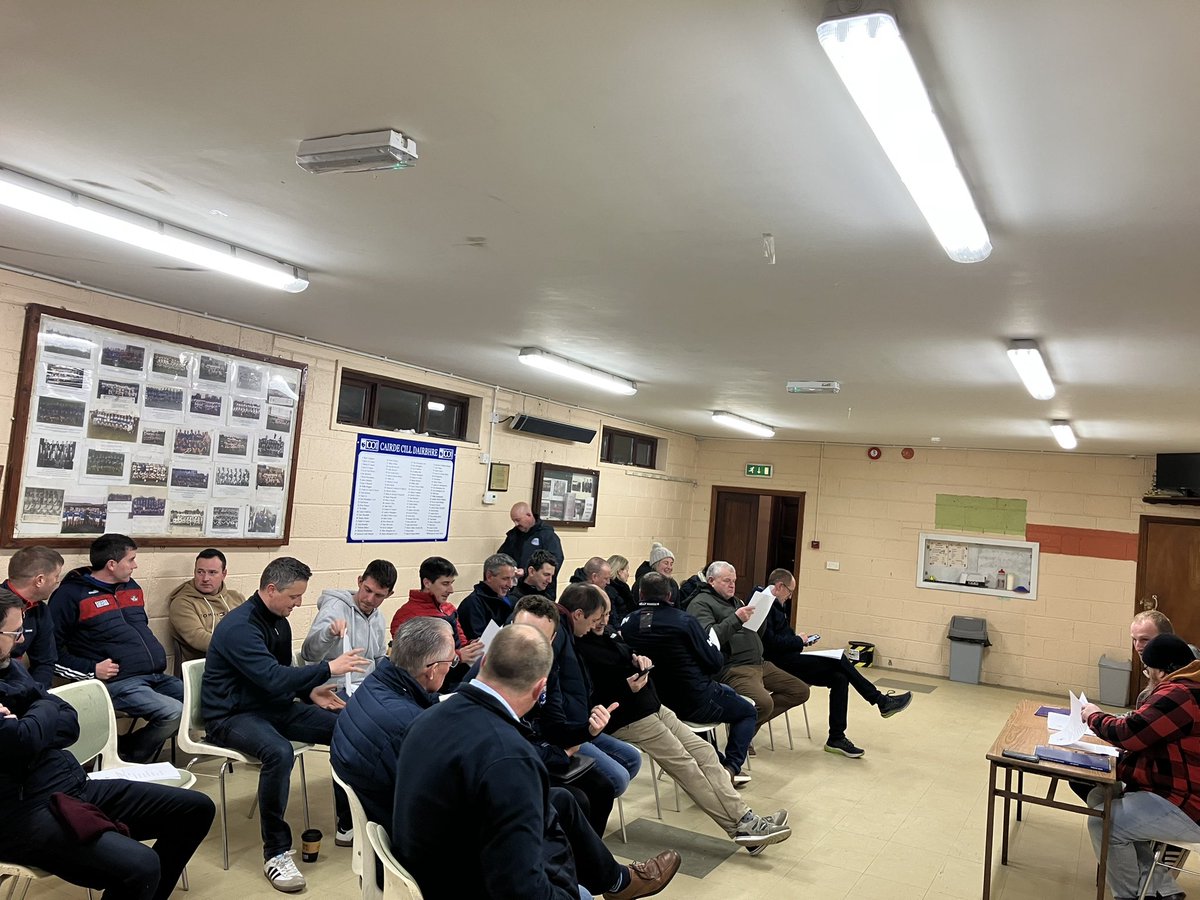Super crowd for our juvenile club AGM last night. Congrats to <a href="/Foxkdy/">James Fox</a> who takes over as chair of the juvenile club. Thanks to Dave White for his work as chair over the last few years. Ar aghaidh linn.