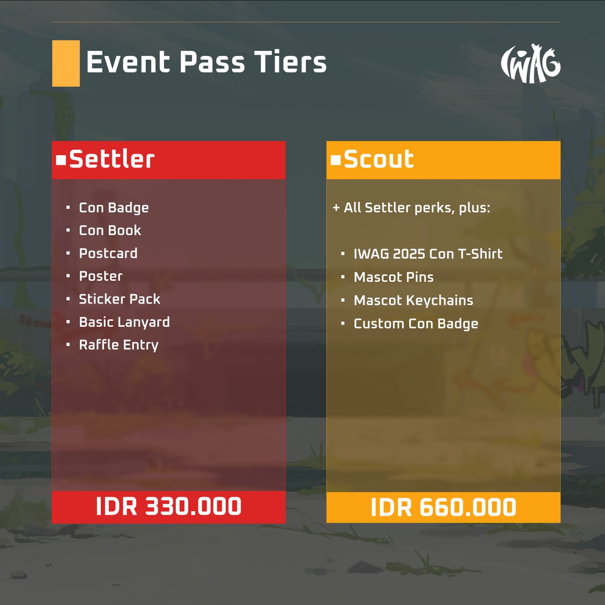 iwag_furs's tweet photo. Over the past few weeks, we’ve been preparing the Event Passes that will give you - Settlers, Scouts, Pathfindeers, Pioneers and Guardians - the chance to join us for an exciting weekend! 
Registration opens January 4, 2025. Stay tuned!
Read more: https://t.co/cMAwUnGG0p https://t.co/HgXxZIBM2F