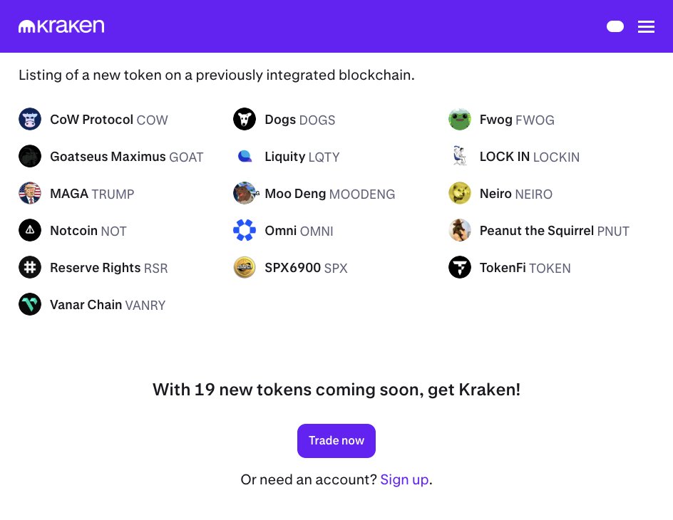 3x0dus6's tweet photo. 👀🧐 Kraken listings announced.

#solana #memeseason #DYOR