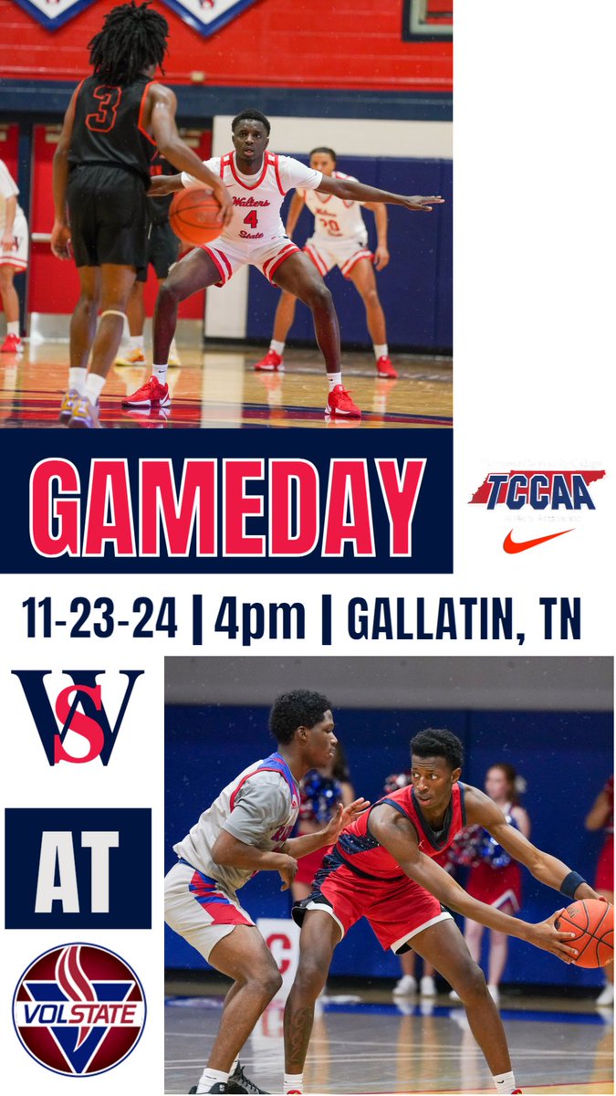 It’s Gameday!!! 

Game #7️⃣ 
 
🆚 Volunteer  State 
📍VSCC -Gallatin, TN
🗓️ Nov. 23. 2024 
⌚️5:00 PM ET //4:00 PM CT
📺 m.youtube.com/watch?v=6d8xpN…

🔴🔵🤘🏽 #WaltersUp