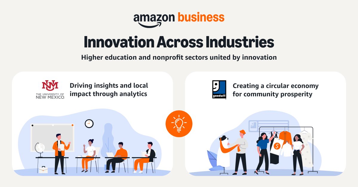 krettle's tweet photo. How does collaboration lead to innovation? Our partners at @UNM and @GoodwillIntl share how #SmartBusinessBuying support empowers them to support their organizations, communities, and planet. Learn more: https://t.co/qZtyrOH0yl https://t.co/aLszPq5gIR