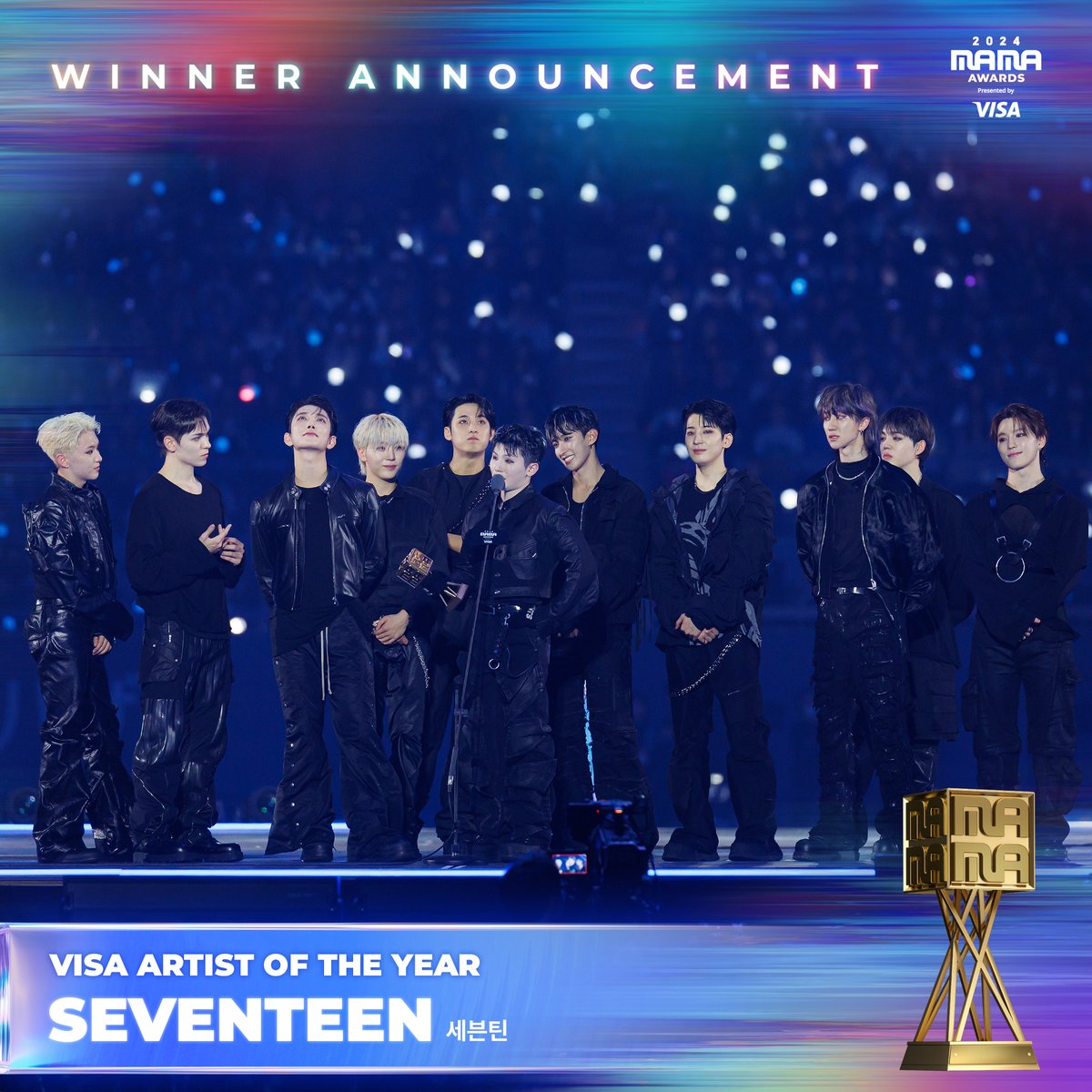 [#2024MAMA] VISA ARTIST OF THE YEAR #seventeen #세븐틴 <a href="/pledis_17/">세븐틴(SEVENTEEN)</a>

We proudly announce the great winner of the 2024 MAMA AWARDS!🏆

BIG BLUR : What is Real?
2024 MAMA AWARDS

#MAMAAWARDS
#2024MAMAAWARDS