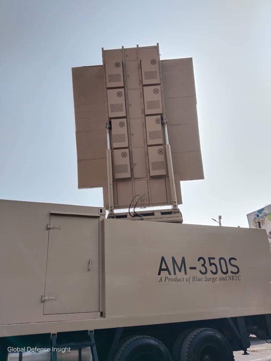 developingpak's tweet photo. #IDEAS2024: 🇵🇰 Pakistan unveils AM-350S, a 350km range 3D AESA radar, jointly developed by NRTC & Blue Surge Tech.
— A milestone in self-reliance, it highlights Pakistan's growing electronic warfare capabilities
#IDEAS #IDEAS2024 #IDEASPakistan #IDEASKarachi #IDEASExpo #IDEASExpo2024 #Karachi #HIT #FAARIS #Pakistan #PakistanArmy 🇵🇰🇵🇰