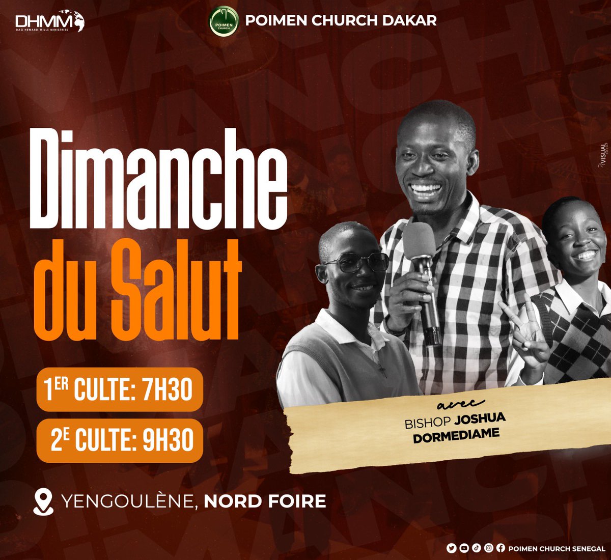 pmc_sn's tweet photo. 🔥 HELLO LA FAMILLE ! 🔥

🥳🥳Excellente nouvelle notre pasteur est de retour après un moment auprès de notre père l’évêque Dag🥳🥳

Alors rendez-vous 

📅 : Demain à 7h30 pour le 1er culte et 9h pour le second ! ⏰ Ne soyez pas en retard !
📍: Yengoulene, Nord Foire.

À demain ! https://t.co/rlRQ0cNrPy