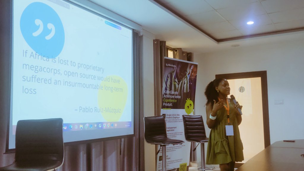 gausoft_'s tweet image. Les keynotes du #TDEVFEST24 continuent avec Ruth Ikegah Github Star et Community Lead @ CHAOSS Africa de retour à Lomé après TDev Code an Coffee @tdevorg