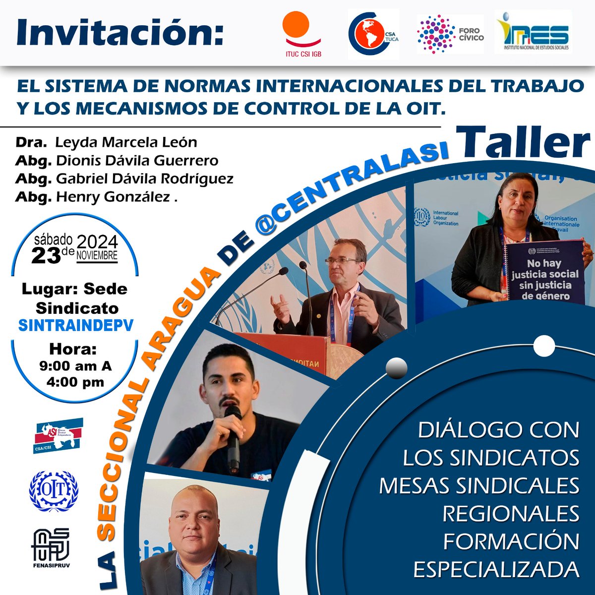 #23Nov La  <a href="/CentralASI/">Central ASI Vzla</a> Seccional Aragua 
realiza Taller sobre NIT y diáloga con Sindicatos en mesas sindicales #PorElDiálogoSocialTripartito #EfectivoYConResultados
<a href="/OITAndina/">OIT Países Andinos</a>
<a href="/ILOACTRAV/">ILO ACTRAV</a>
<a href="/CSA_TUCA/">CSA-TUCA</a>
<a href="/ituc/">ITUC</a>
<a href="/inesvenezuela/">inesvenezuela</a>
<a href="/ForoCivicoVzla/">Foro Cívico</a>
<a href="/CFDT/">CFDT</a>
<a href="/CNVLatam/">CNVLatinoamérica</a>
<a href="/LiddesV63131/">Liddes Venezuela</a>
@Fenasipruv