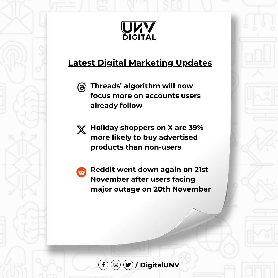 DigitalUNV's tweet photo. Latest from the world of Digital Marketing and Technology!

Stay tuned for the next dose of Updates!

#DigitalMarketing #TechTrends #MarketingUpdates #MarketingInsights #DigitalTransformation #TechNews #MarketingStrategy #FutureOfTech #AI #DigitalMarketingTrends #MarketingGrowth https://t.co/Hc4muGr7Vh