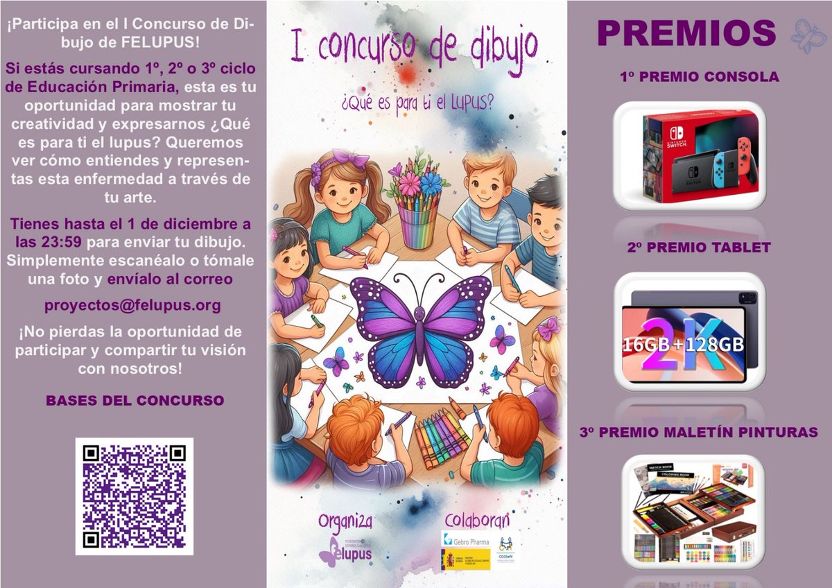 ¡Os animamos a difundir esta iniciativa! 
Queremos que sea una oportunidad para que los más pequeños conozcan más sobre el lupus y puedan expresarlo a través del arte, dibujando 🖍

Bases e Información ℹ️ del concurso en la web de <a href="/Felupus/">Federación Española Lupus | #CONGRESOLUPUS25</a> 
🔗 Enlace➡️ bit.ly/3NGxQrX