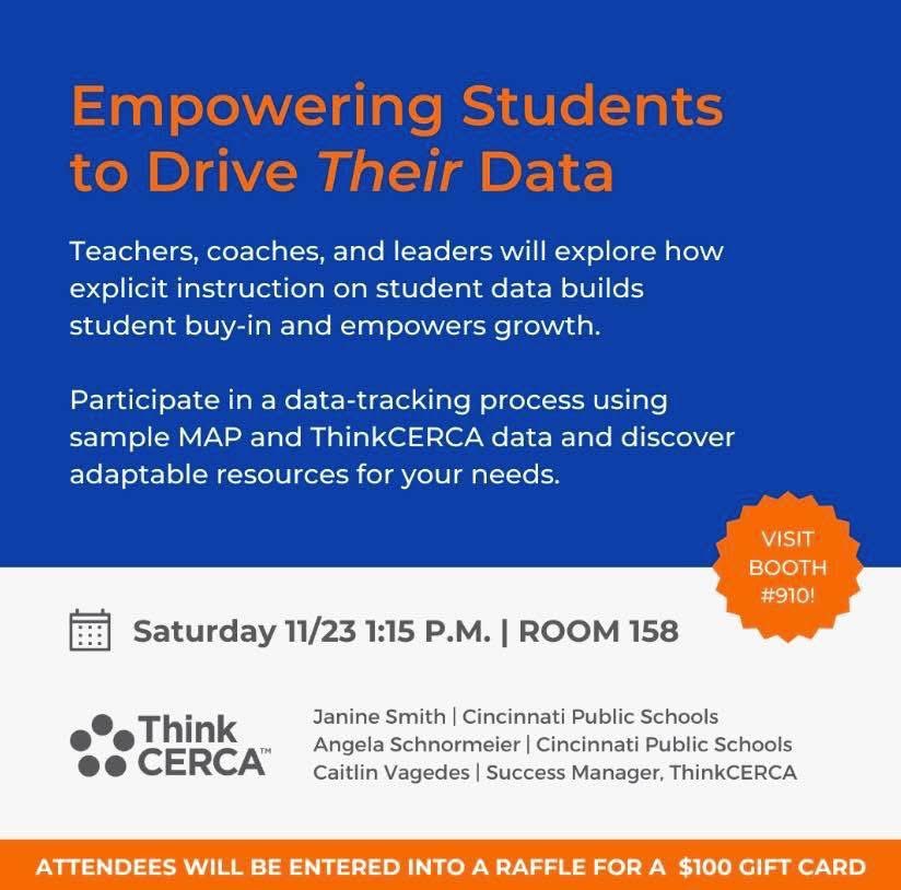 MsJSmithELA's tweet photo. Ready to represent @IamCPS as we present to teachers here at #NCTE about Empowering Students to Drive THEIR Data! #IamCPSELA @HeyMs_V @ThinkCERCA https://t.co/HplhZz0Jv6