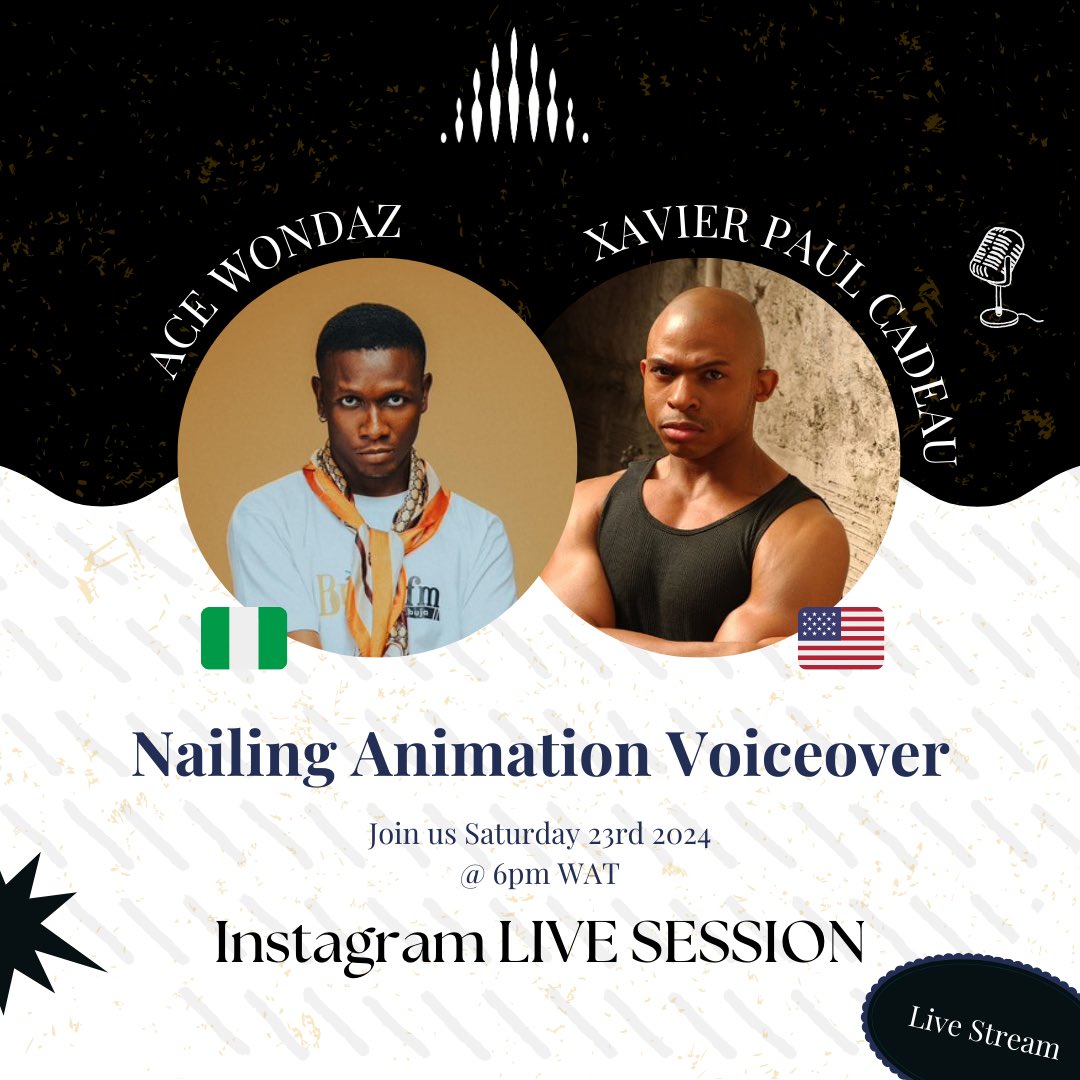 Join me on IG for a conversation about animation voice over. 
ace_wondaz on instagram 

#voiceacting #voiceactor #voiceover
