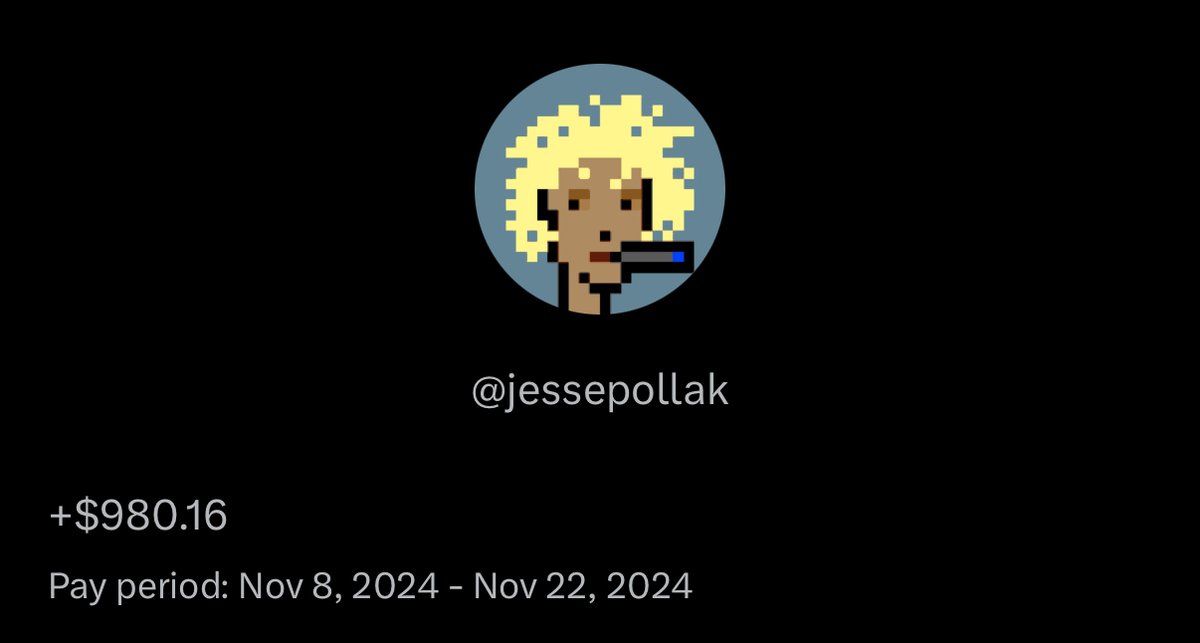 jessepollak's tweet image. will give my X earnings to someone who likes this post and replies with their basename. 

sending USDC on @base, so everyone, everywhere is eligible. winner chosen sunday PM. 

if this gets traction, I&apos;ll do it every time — need more viral giveaways to bring people onchain.