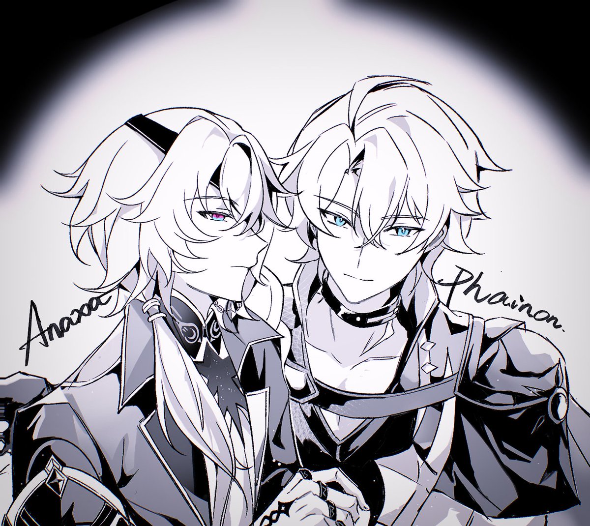 先摸了试试手感，参考图只有截图，细节全凭脑补，看两张怼脸照搞一下想象中的厄夏
＃Anaxa
＃Phainon
#PhaiNaxa