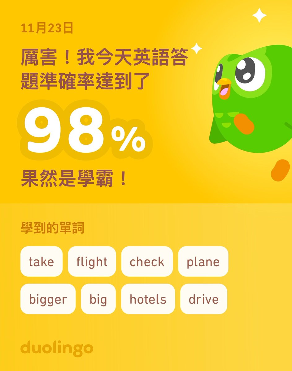 winshd's tweet photo. 我現在在Duolingo學英語呢！在Duolingo學語言：玩會、學會，還免費！ https://t.co/RBZEscNwly