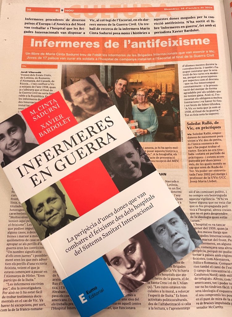 MontseAyats's tweet photo. Gent Vall del Ges, Orís i Bisaura, el dia 4/12 gràcies a @adetcultura la #CintaSadurní @UVic_FCSB i en @xbardolet @AjSantPere ens parlaran de les Infermeres antifeixistes i de la feinada que van fer durant la guerra civil @AjTorello @BibsTorello Amb #VukLlibres https://t.co/vEktmmMCSN