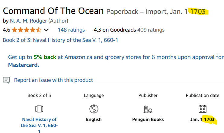 kaizer_nick's tweet photo. Also WTF Amazon.... Only off by 301 years... https://t.co/ATpYzXik1T