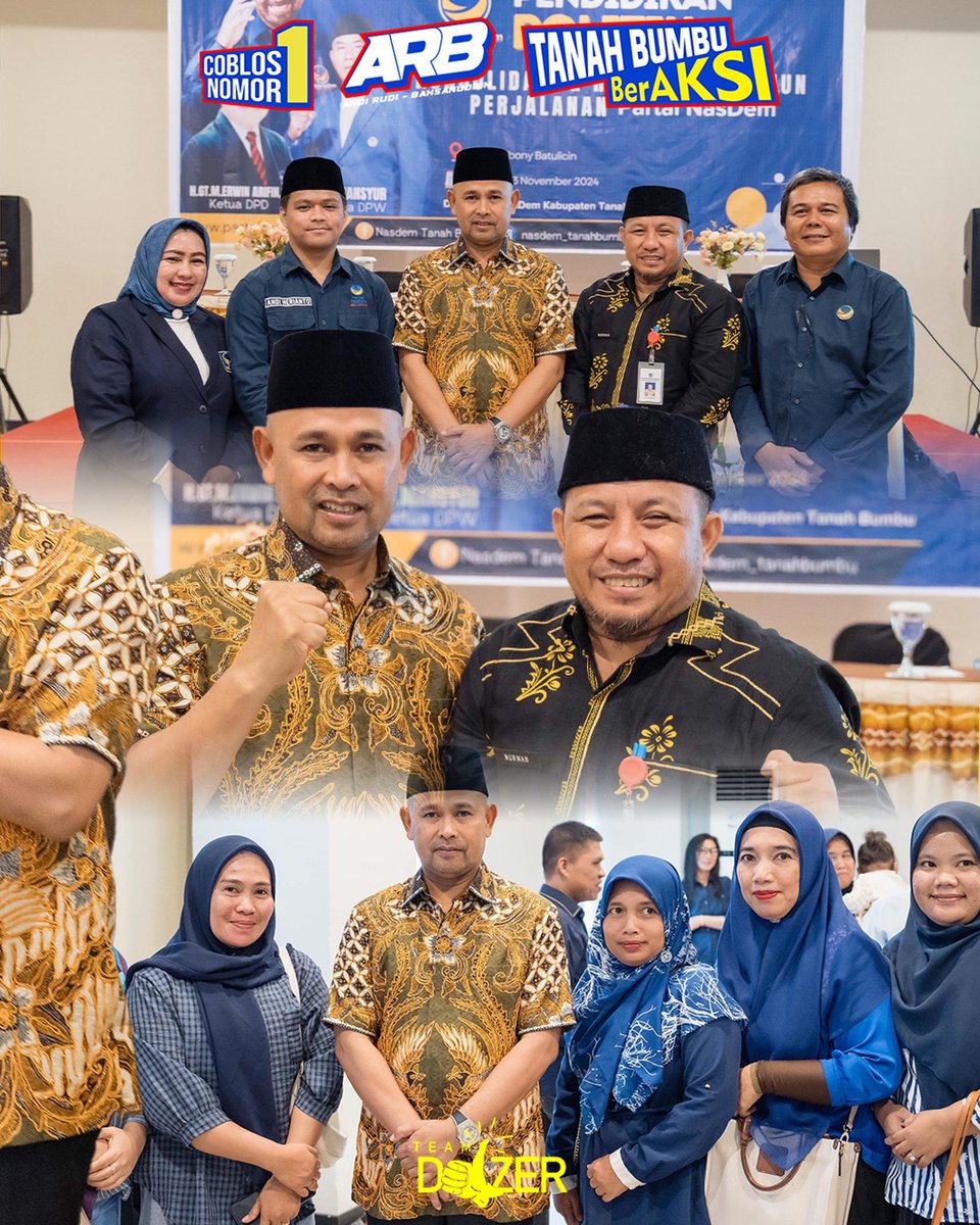Tanbuberaksi's tweet photo. Partai Nasdem Komitmen Menangkan Calon Bupati dan Calon Wakil Bupati No Urut 01, Andi Rudi Latif - H. Bahsanuddin.
#tanahbumberaksi
#tanahbumbu
#timdozer
#andirudilatif
#bahsanuddin
#muhidinhasnur
#kalimantanselatan https://t.co/b18qhrJFaT