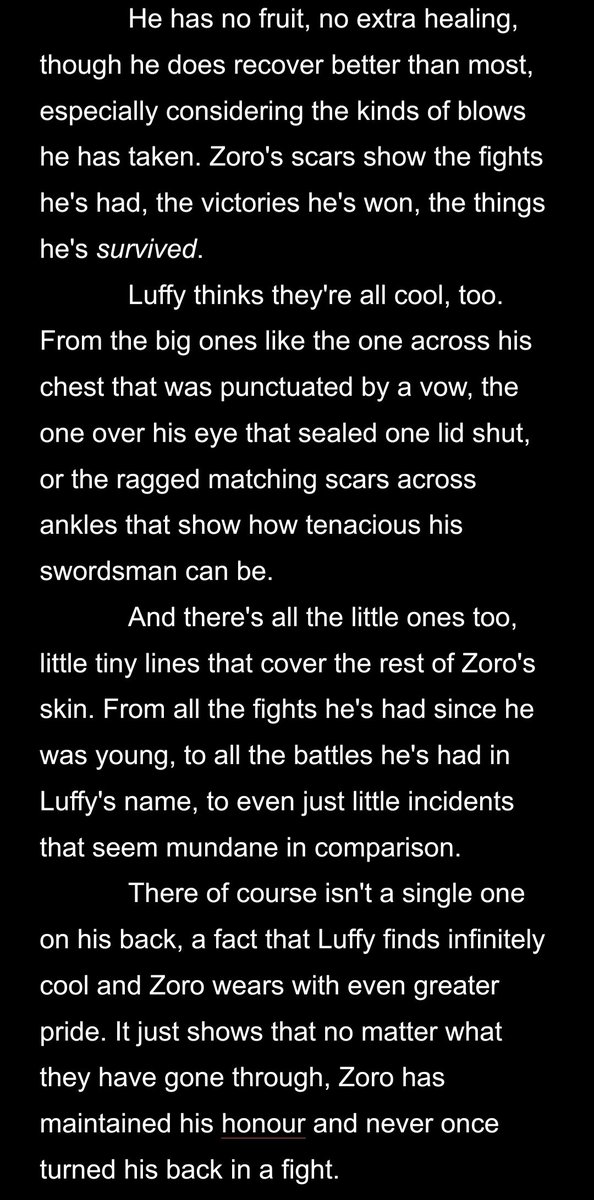 zorosjoyboy's tweet photo. #zoluweek24 Day 6: Battle Scars
Luffy loves Zoro's scars π
1/2 https://t.co/2Auwb1LGXD