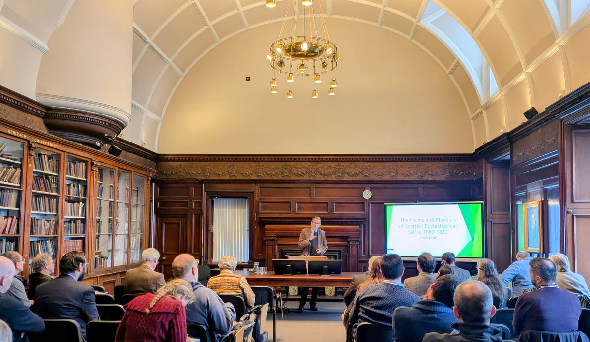 Scotchurchhist's tweet photo. We're delighted to have Professor Colin Kidd as our keynote this afternoon, speaking about the Scottish satirical genre #schsconf https://t.co/DWktAMElRz