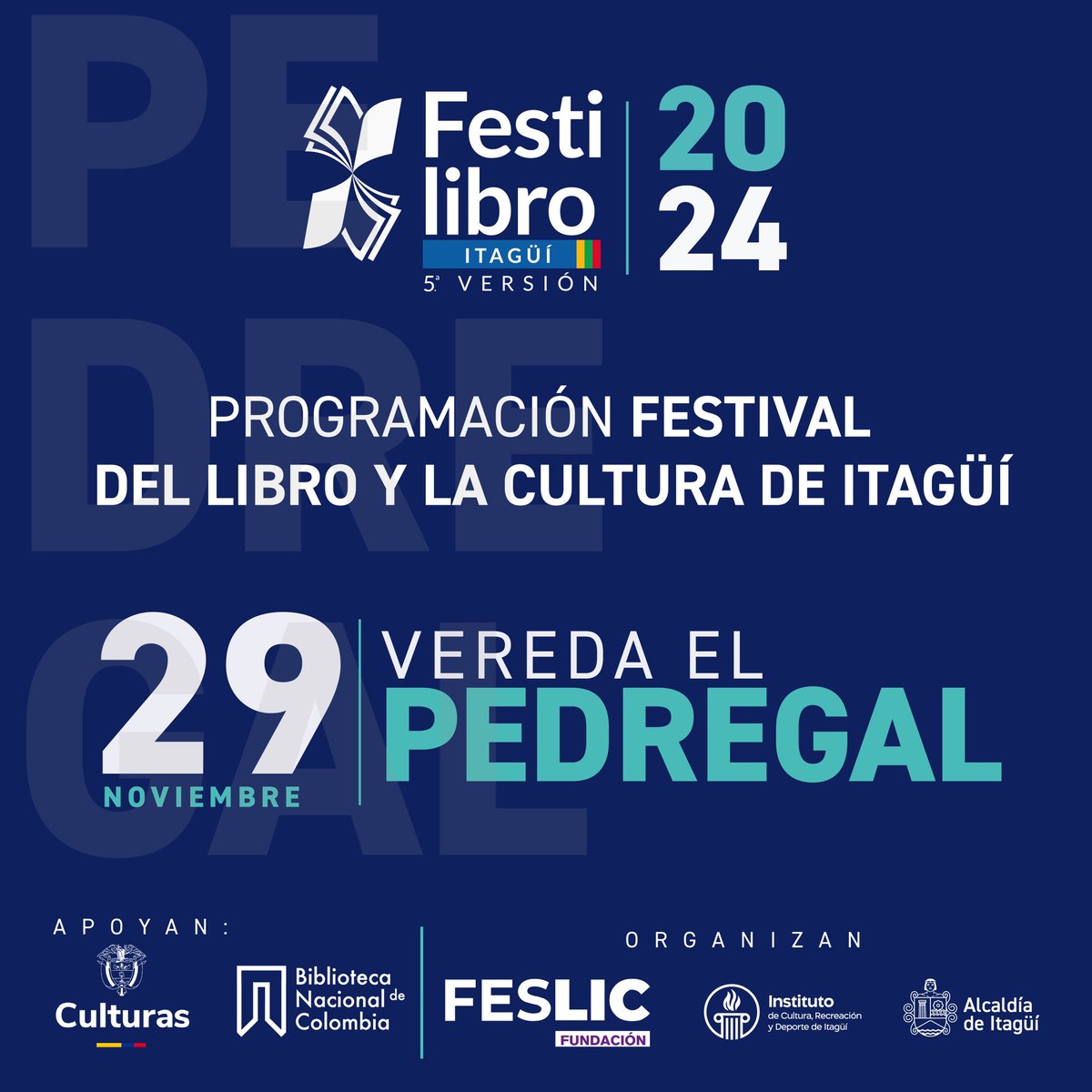 Festilibro_'s tweet photo. Nuestra 5ta versión también llegará a las veredas de Itagüí 🤩 así que prográmate para que asistas a las diferentes actividades que tenemos para ti en la vereda El Pedregal ¡No te lo pierdas! 🤓📚 https://t.co/oP1o0MPRzt