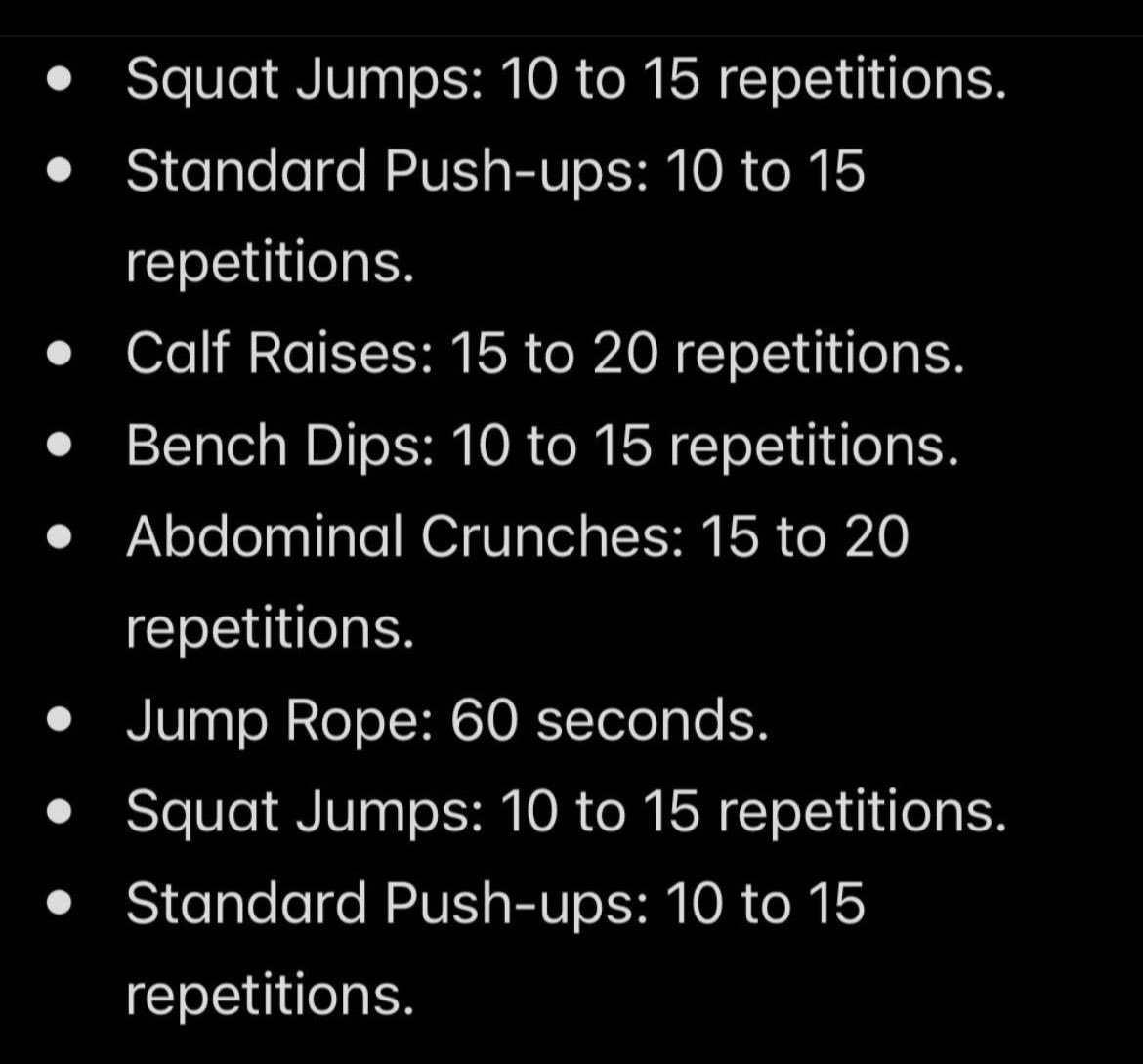 johd_23's tweet photo. ماهو التدريب الدائري circuit training ؟ 
أحد  أساليب التدريب لتطوير التحمل القلبي التنفسي ويساعد في إنقاص الوزن

*إرشادات 

*محطات التدريب من 6- 12 محطات تدريبية
*التناوب بين عضلات أعلى وأسفل الجسم
*تمرين بوزن الجسم وتمرين بلايومتريك
* فترات الراحة20-30ث 
* مناسب لمتوسطي اللياقة https://t.co/hdfwQ1p5Jt