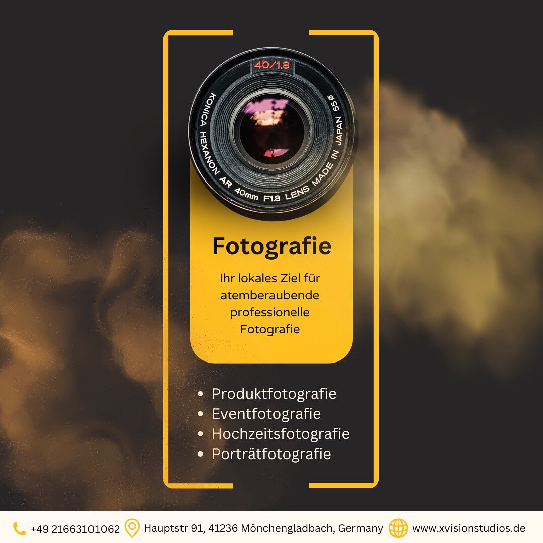 XVisionStudios's tweet photo. X Vision Studios - Ihr lokales Ziel für atemberaubende professionelle Fotografie. 

Setzen Sie sich mit uns in Verbindung: 

📞+49 21663101062
📧 info@xvisionstudios.com 
📍 Hauptstr 91, 41236 Mönchengladbach, Deutschland 🇩🇪 

#mönchengladbach #fotostudio #xvisionstudios https://t.co/MyAZrqscNp
