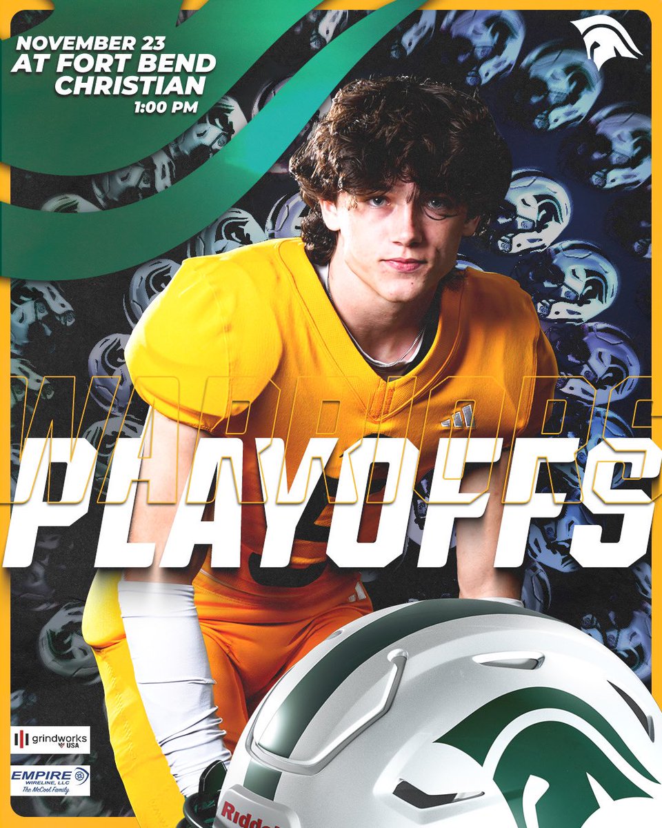twcasports's tweet photo. Saturday playoff games? That’s where legends are made. The Warriors are ready to write their chapter today! 🏈💚 https://t.co/UDdMXqHIyP