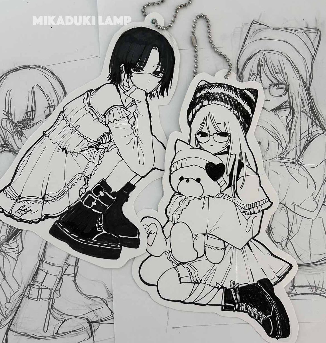ドローイング(キーホルダー風) 