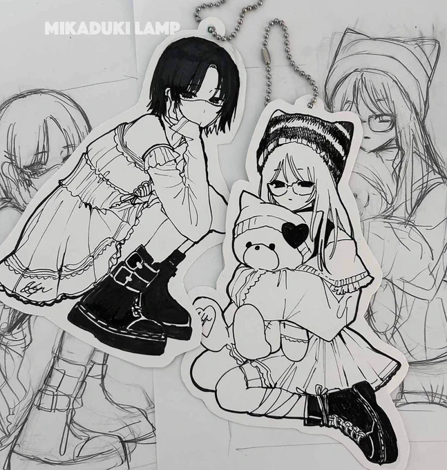 ドローイング(キーホルダー風) 