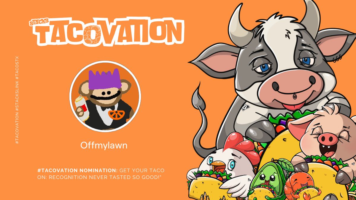 ReeceSwanepoel's tweet image. It&apos;s a good day to give a big shout out Taco 🌮 
@_offmylawn always has the scoop on Defi with his awesome weekly articles, but personally I wanna spotlight him for helping me get my DeFi journey started! I was hesitant but the bullet &amp;amp; he was a big help!
#tacovation
#stackslink