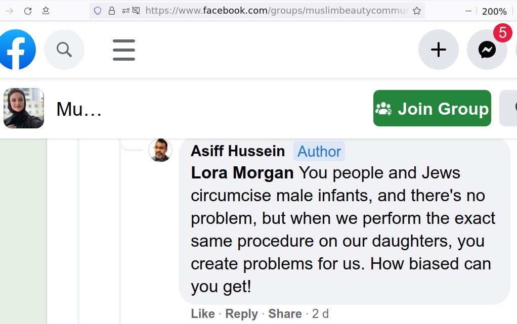 TheGuardianAn15's tweet photo. @radtina555 @tt2039 Album: Female #circumcision and defenders of its practice.
https://t.co/6VxgA3KZtW
Sample SS attached.
Turns out 90% of what we call #FGM only involves the #prepuce, just like male circumcision.
The Right to an intact body is for all, or for none.
See ALT for more! https://t.co/HrZd8c20wE