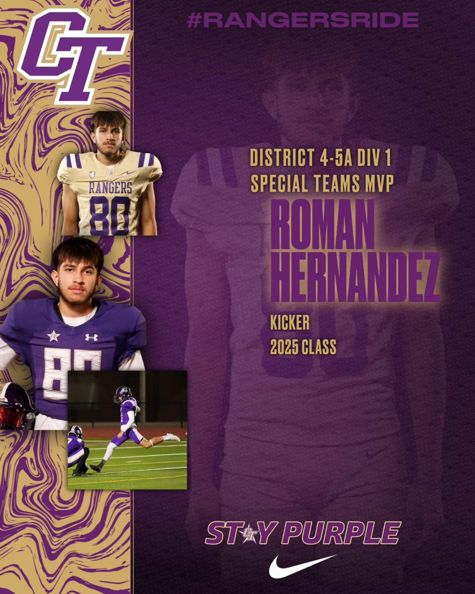TheRMHernandez's tweet photo. Blessed and forever grateful for these past 4 years💜 good way to end the year off🙏🏽

#SLR #TTP #F4 #RecruitCTRangers
#StayPurple #agtg
@CTHS_RangersFB @RicklanHolmes @NextLeveLD1
@dctf
@MaxPreps @Rivals @247Sports
@On3Recruits https://t.co/QGiUSBc48m