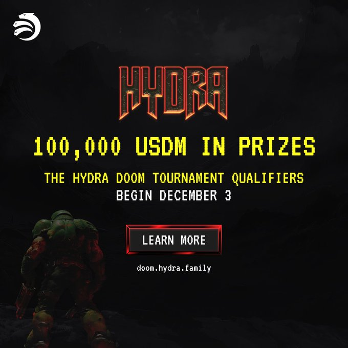 RoundtableSpace's tweet photo. CARDANO HYDRA GOES FULL SEND WITH DOOM TOURNEY

IOHK's dropping a Hydra Doom tourney next month to test its scaling game with a $100k prize pool, bots vs. real players, and the stakes are high.

Previous tests were wild, with 3 million transactions in an hour, hitting 1663 TPS and no fails.

ADA's been flexing too, up 8.62% in 24 hours, peaking at $1.16.

The hype around Hydra's only growing, and the market’s feeling that Cardano vibe.

Source: CoinGape