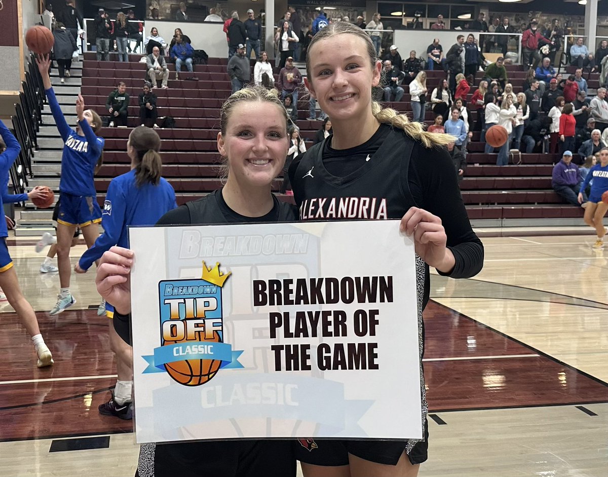 Breakdown Sports USA (@breakdownusa) on Twitter photo Congratulations to <a href="/SchollChloe/">Chloe Scholl</a> & <a href="/HadleyThul/">Hadley Thul</a> who led Alexandria to a comeback win over their Class 3A rivals from Stewartville. The pair share our @breakdownusa Player of the Game honors. Congratulations to <a href="/SchollChloe/">Chloe Scholl</a> & <a href="/HadleyThul/">Hadley Thul</a> who led Alexandria to a comeback win over their Class 3A rivals from Stewartville. The pair share our @breakdownusa Player of the Game honors.