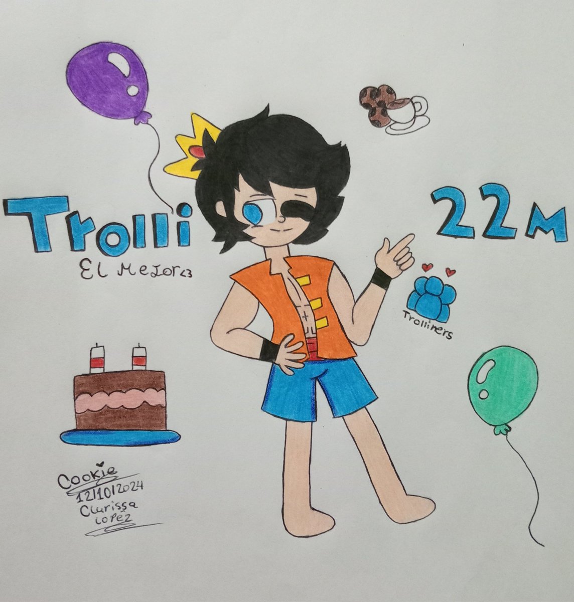Cookieesbjnx's tweet photo. ✨Nuevo dibujo✨

En celebración de los 22 Millones de subscriptores de @ElTrollino espero llegues a muchas metas más <3 🥹❤️

Y espero te guste el dibujo ^^ https://t.co/6bRwnJuKXp