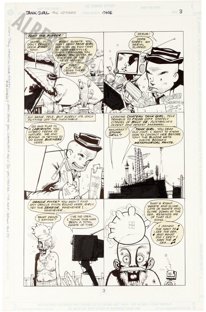 ArtofHewll's tweet photo. Tank Girl The Odyssey #1 
Interior pages 1-4 (1995) https://t.co/iVxMQnvTMm
