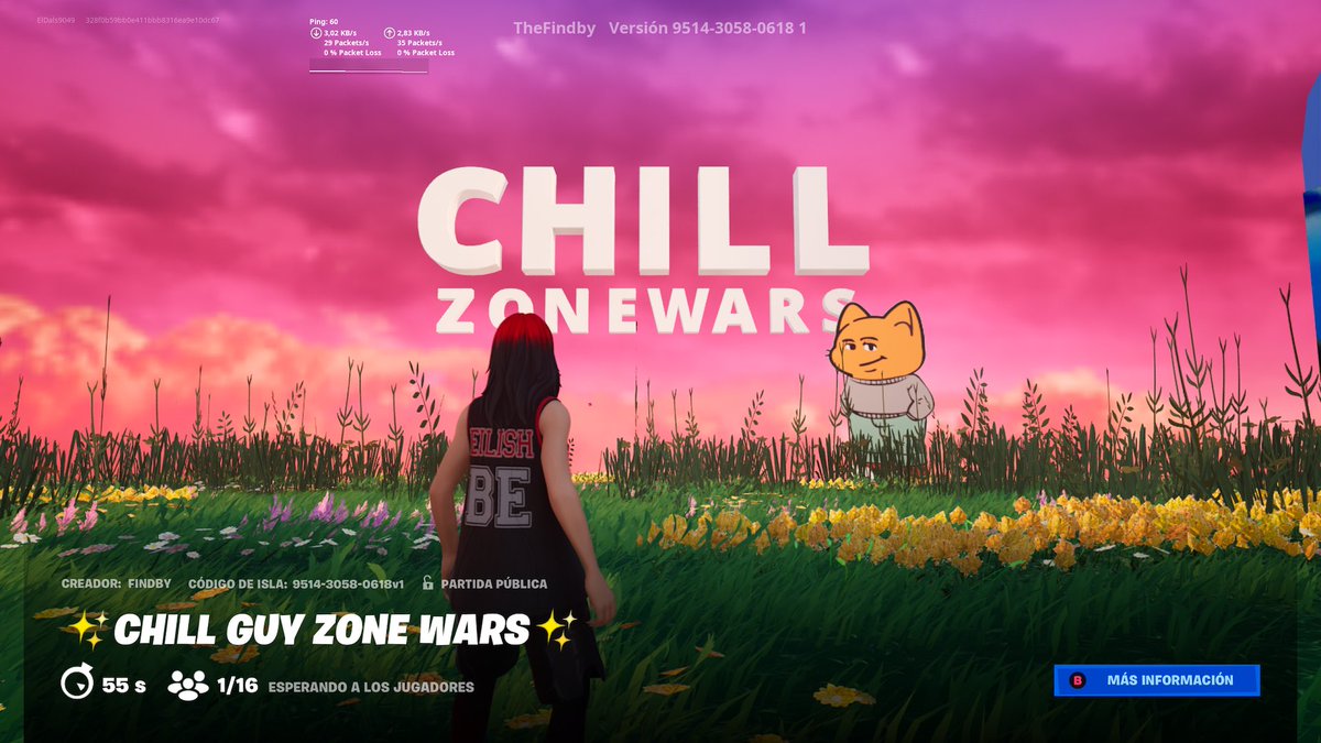 TheFindby's tweet photo. Un mapa que hemos creado para tiempo limitado ☕️
✨Tomate un tiempo Chill en Chill Zone Wars✨
¡Animación al ser eliminado, música tranqui de fondo y más!
✨9514-3058-0618🤩

#Fortnite #Chill #ChillGuy #FortniteCreative #UEFN https://t.co/Uu7lVuON6Y