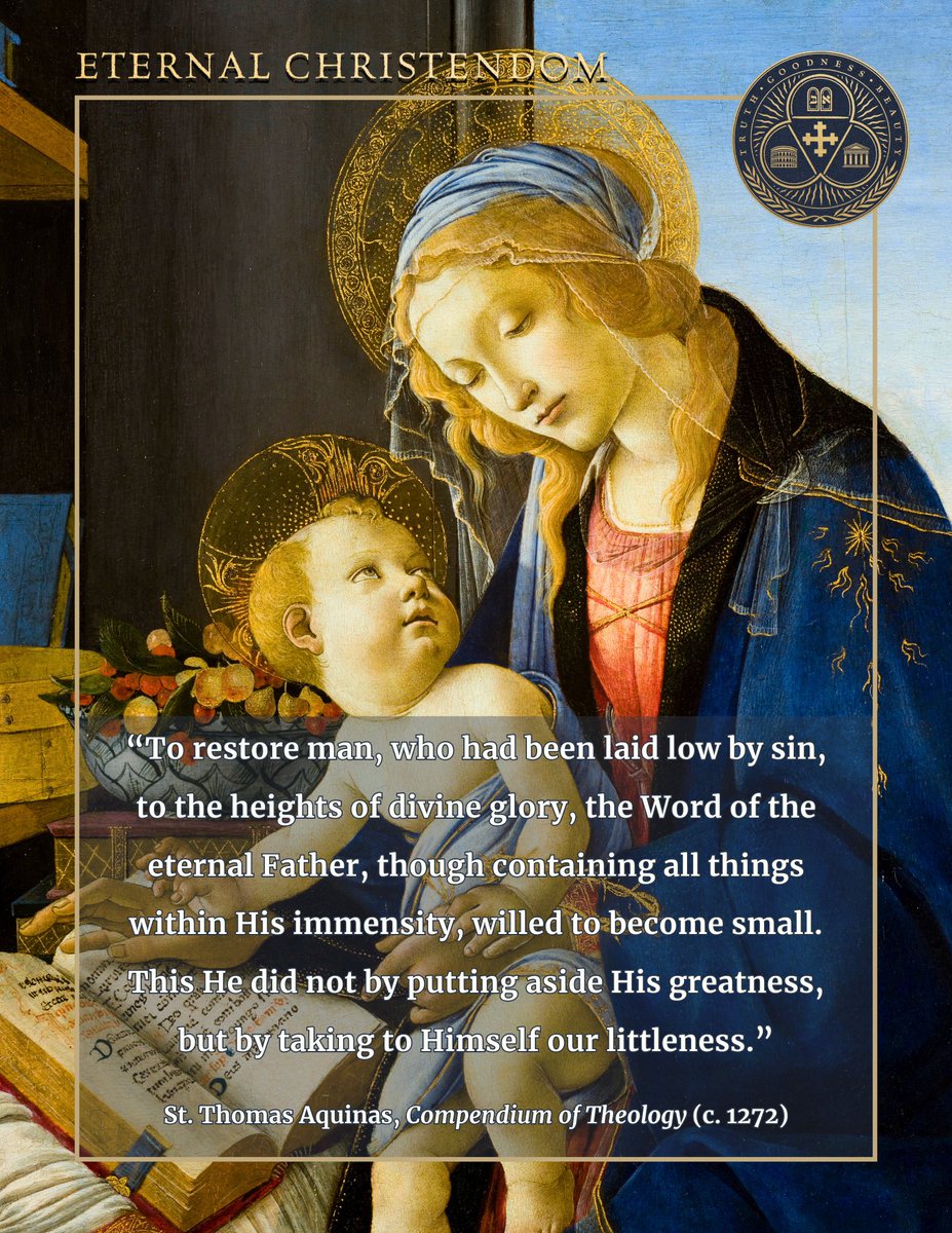 JoshuaTCharles's tweet photo. One of my all-time favorite quotes in all of Christian theology. Not a single wasted word. Such profound truth and beauty.

All the more wonderful to contemplate as we approach the great Feast Day of Christmas, when the Word became small among us. https://t.co/yAGjhOPMYT