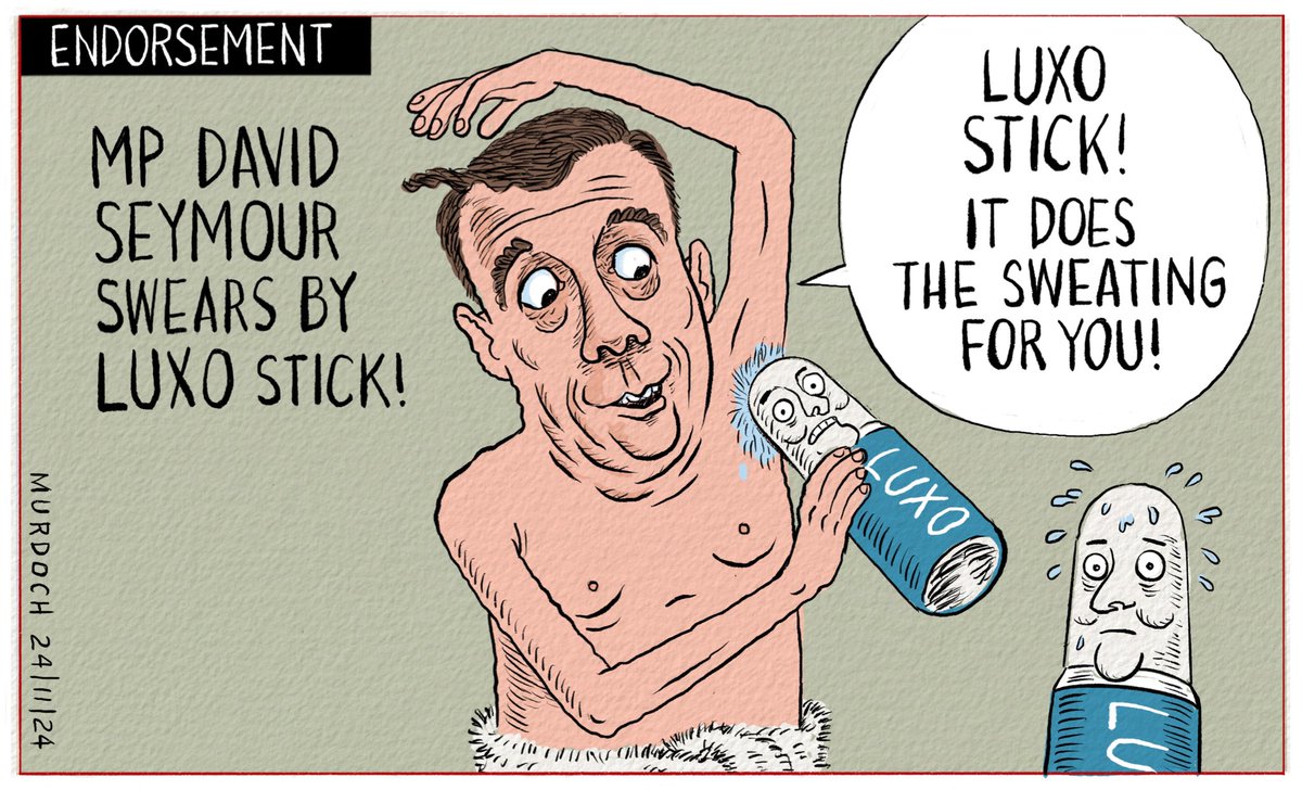 domesticanimal's tweet photo. MP David Seymour swears by Luxo Stick!
Gives David Seymour and his bill six months protection.
My #cartoon today #nzpol https://t.co/J8PMtB54nF