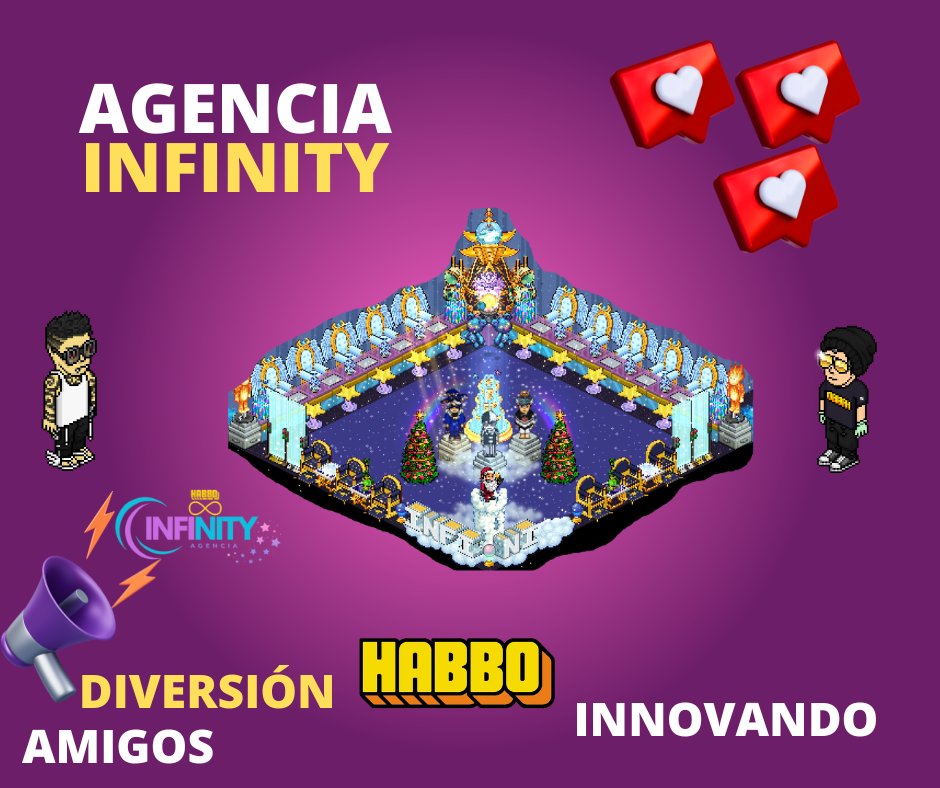 Algo nuevo estara en Habbo.es, un trabajo que te sorprenderas y podras disfrutar de la mejor compañia al rededor de amigos y familia, los esperamos a todos prontamente en la Inauguracion de la Agencia Infinity, donde abran muchas sorpresas y premios para todos.