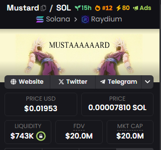 Mag_gems's tweet photo. π $Mustard @MustardSolana
π₯ Called at $47K to $31.9M β that's an insane x672 gain! π°
A $100 investment would now be worth $67,200! π€
Made possible by @gem_tools β your ultimate gem finder.
π² TG link in the first comment!
#Solana #CryptoGems #Mustard #GemTools #CryptoTrading