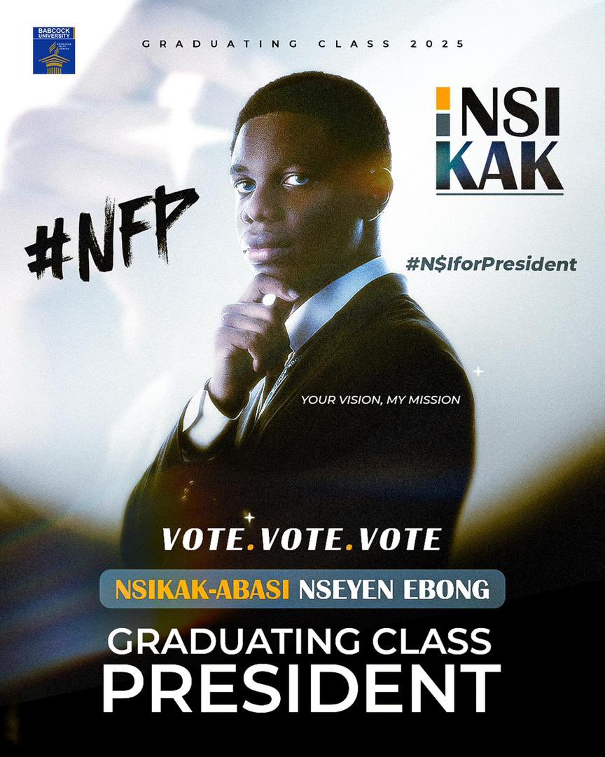 Nsitheenigma_'s tweet image. Babcock University Graduating Class of  2024/2025, NSIKAK for President. Join me as we make history together (ETH, 2022)🙏🏽❤️. #NFP 📉✅