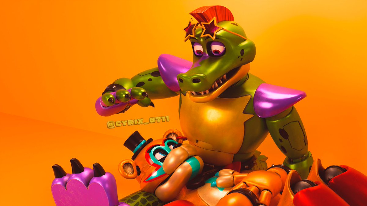 Cyrix_6711's tweet image. ❤️🐊 Playful Antics 🐊❤️
#fnaf #monteddy #fnafsecuritybreach #render #blender #montgomerygator #glamrockfreddy