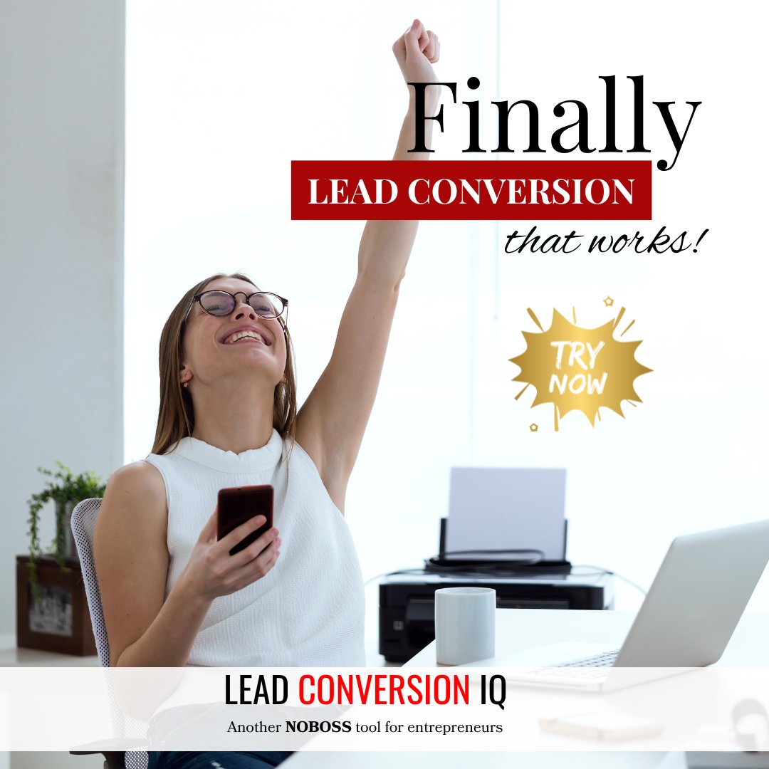 NOBOSSWorkshops's tweet photo. Struggling to Convert Leads? Try Lead Conversion IQ
A powerful, results-driven tool. A Free and Effective Sales Tool That Delivers. https://t.co/fblbCkYZoa
#Entrepreneurship #SmallBusinessTools #BusinessGrowth #NOBOSS #LeadConversionIQ https://t.co/kNJQwGzh8c