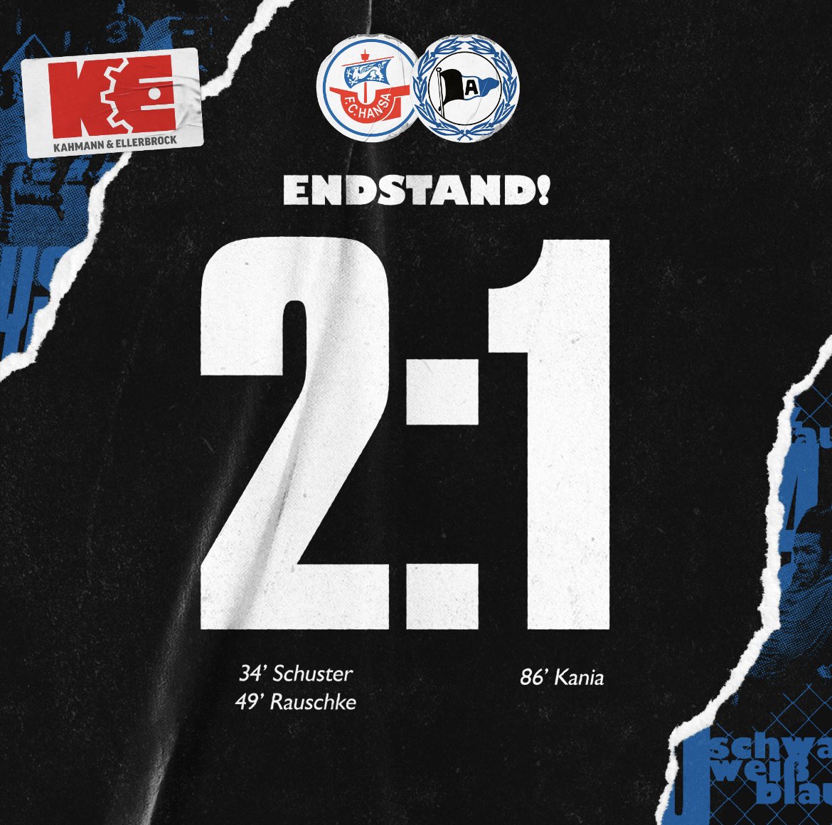 arminia's tweet photo. Heute hat es leider nicht gereicht… wir verlieren mit 1:2 in Rostock… 😕
#immerdabei https://t.co/lvay6shJwz