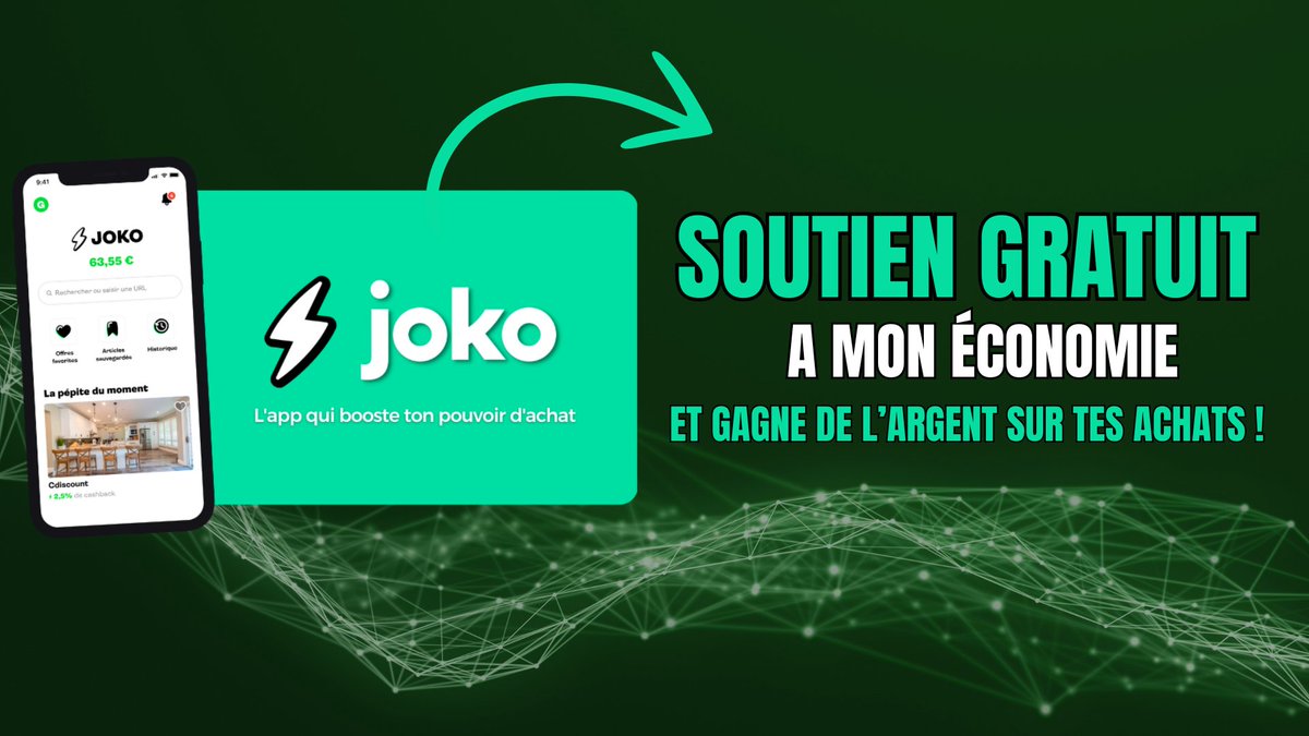 RzhGames's tweet image. 💰SOUTIEN MES TOURNOIS GRATUITEMENT TOUT EN GAGNANT DE L'ARGENT 

🇫🇷 Joko est un site de cashback qui te rembourse un % sur tes achats sur Internet (ou en magasin)
🎄 En cette période de Noël ça pourra être utile !

Lien de parrainage : hellojoko.app.link/tyX38HoTyP
CODE PARRAIN :…