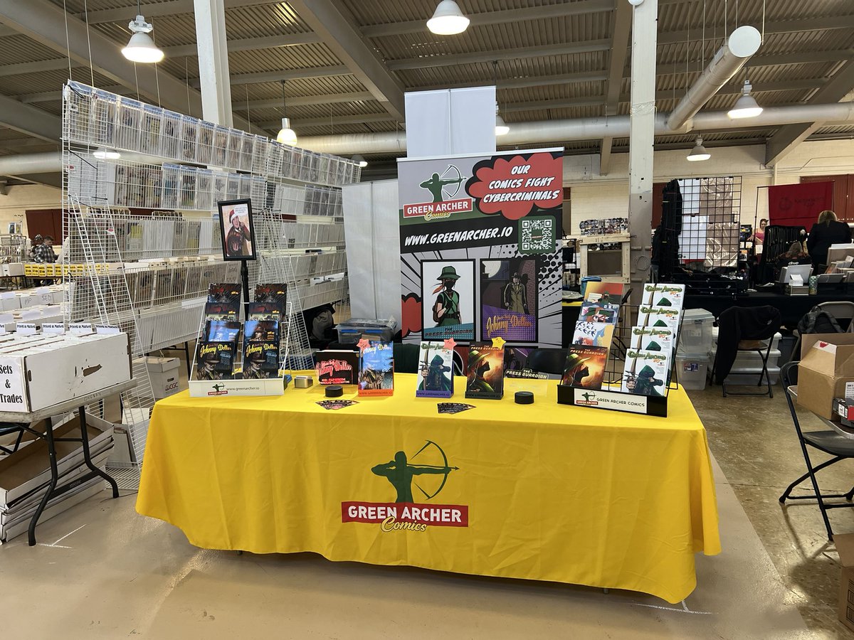 uuallan's tweet photo. Hey Richmond folks! Green Archer Comics is at @vacomicon at Richmond Raceway from 11:00 - 4:00 come out, talk cybercrime, buy some comics! https://t.co/xqcsZy8s5z